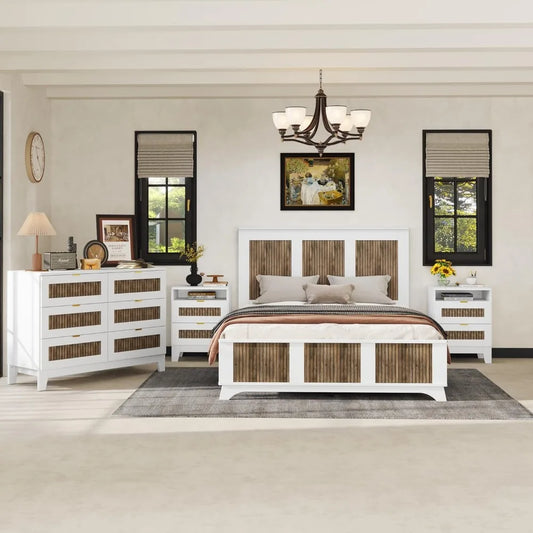 4-Pc Queen Size Farmhouse Bedroom Set
