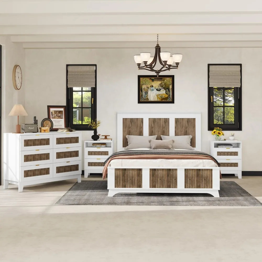 4-Pc Queen Size Farmhouse Bedroom Set