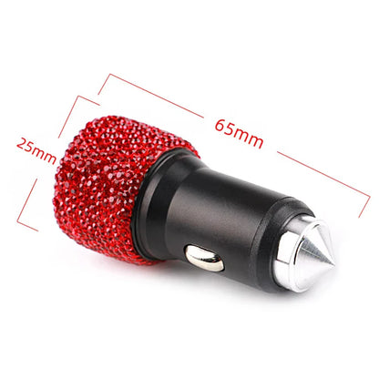 New Bling USB Car Charger Dual Port Fast Adapter