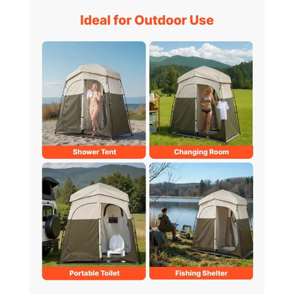 Camping Shower Tent 2 Room Foldable Portable Privacy Changing Room