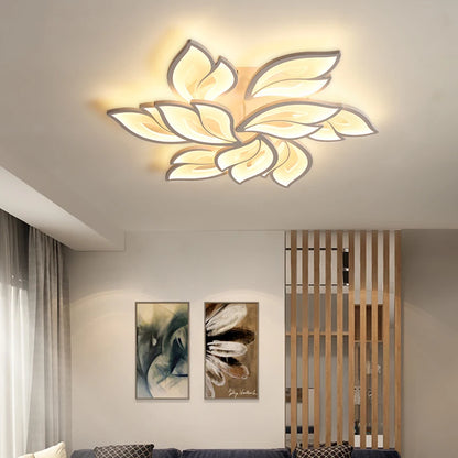 Living Room Lights Modern LED Ceiling Lamp Nordic Leaf Design Bedroom Dining Room Chandeliers Home Decor Interior Light Fixture
