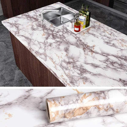 Marble Contact Paper for Counter tops, Removable Peel and Stick