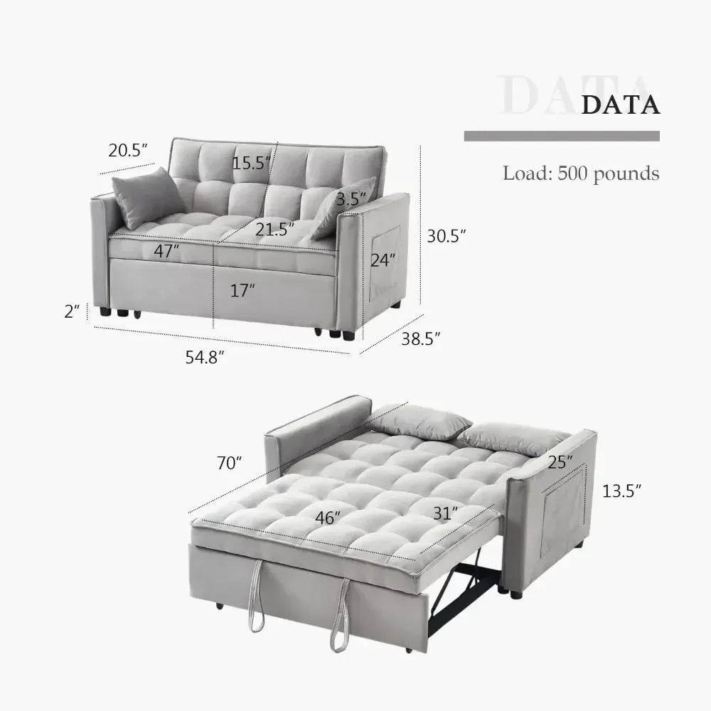 3-in-1 Convertible Sleeper Sofa Bed