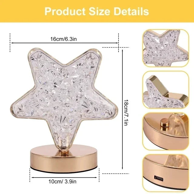 Bedroom Crystal Touch Dimming Night Light Moon Lamp