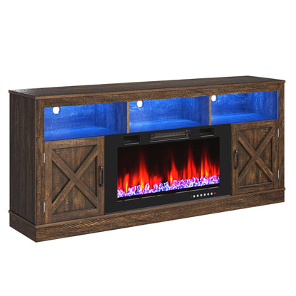 Farmhouse Fireplace TV Stand for 75/80" TV