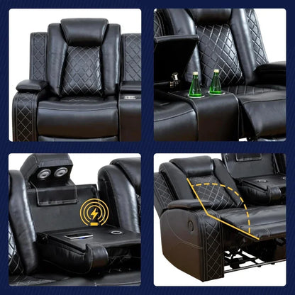 Recliner Living Room Set with LED Lighting