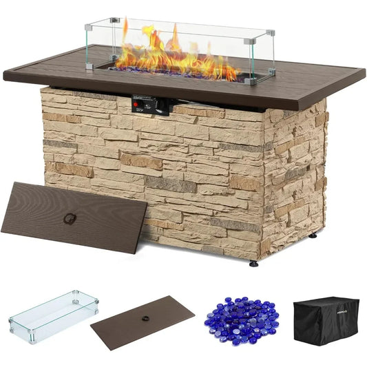 43" Propane Fire Pit Table Outdoor