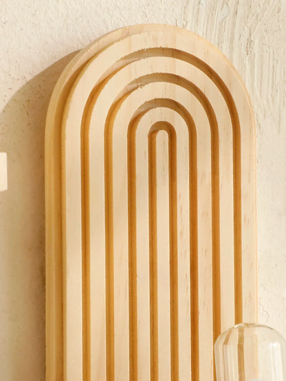 1Pc Boho Style Wooden Wall Shelves