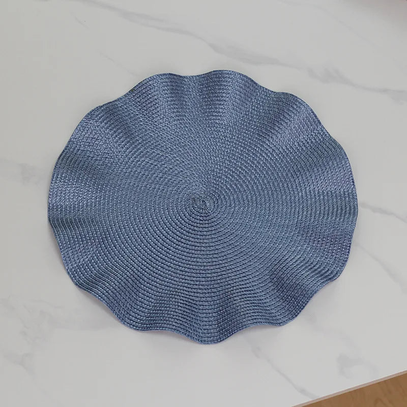 Set of 6 Round Placemats with Weave Design