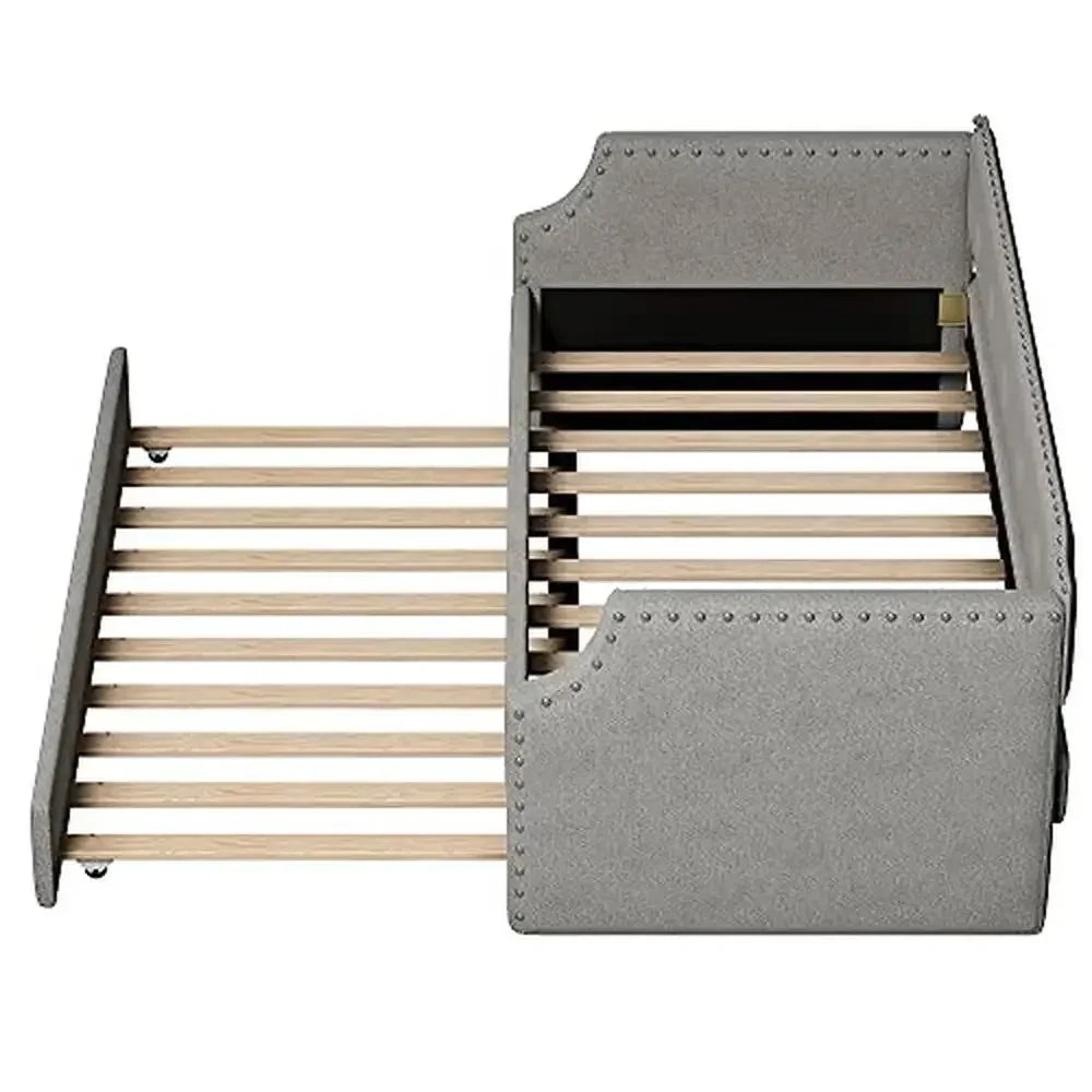 Twin Size Upholstered Trundle Daybed