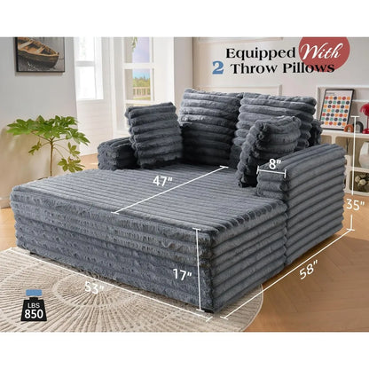 53" Upholstered Chaise Lounge