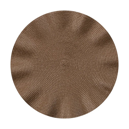 Set of 6 Round Placemats with Weave Design
