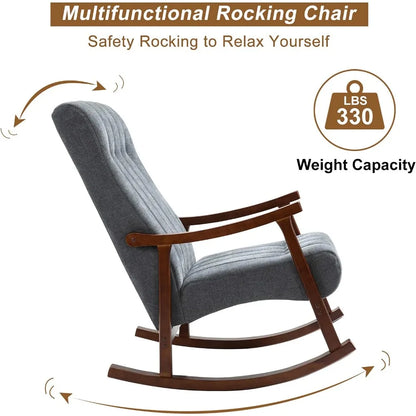 Fabric Padded Comfortable Rocking Chair