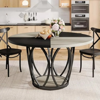 47" Round Dining Table for 4-6
