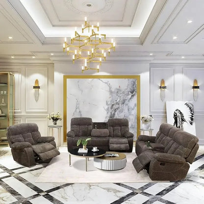 Recliner Living Room Set with LED Lighting