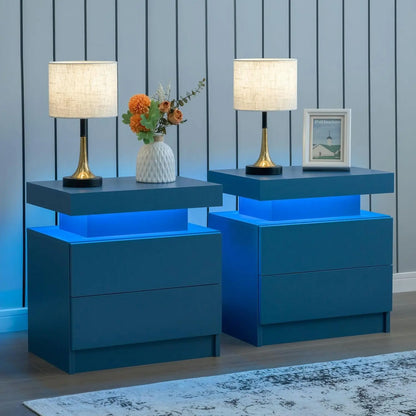 LED Nightstand with 2 Drawers