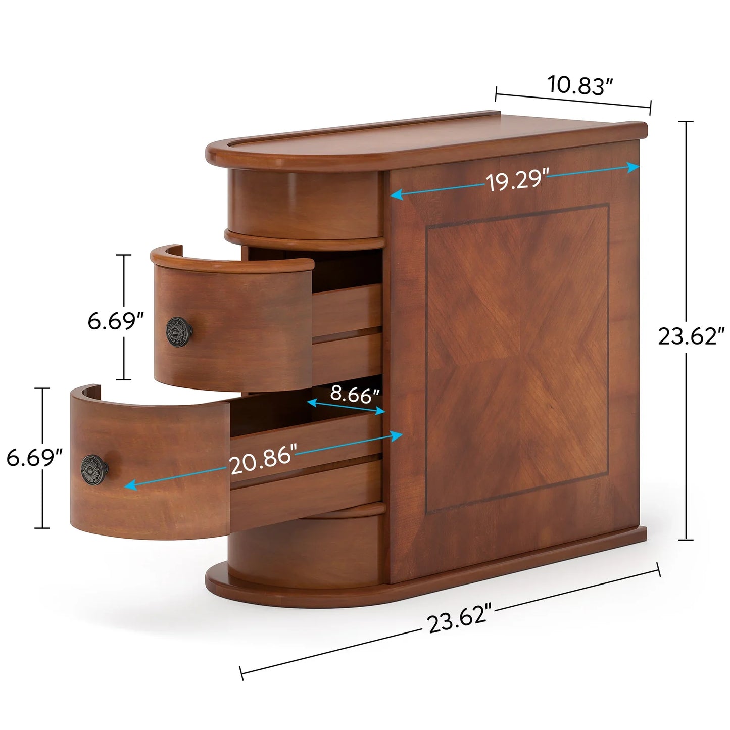 Solid Wood Round Sofa or Bedside End Table