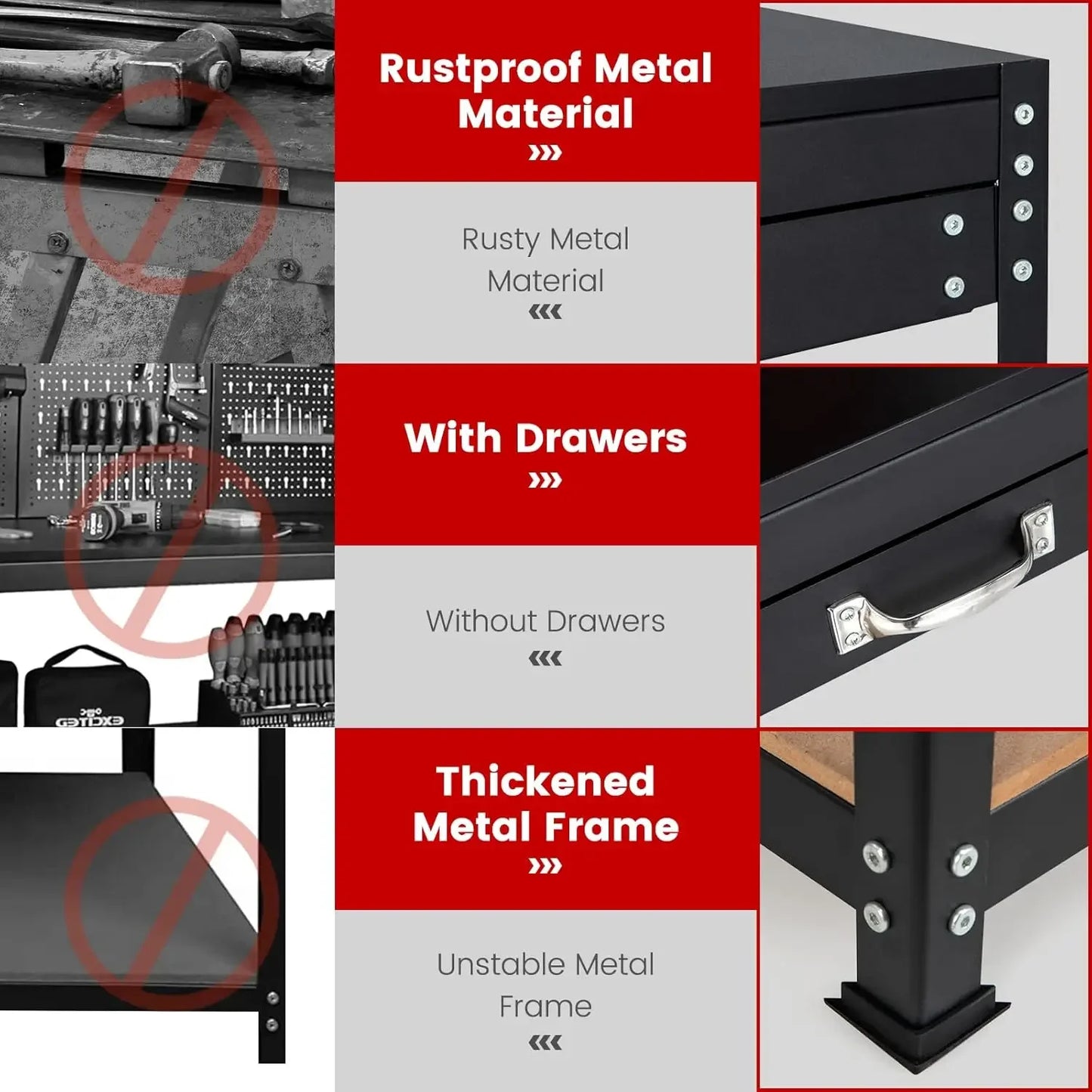 Metal Pegboard Work Bench