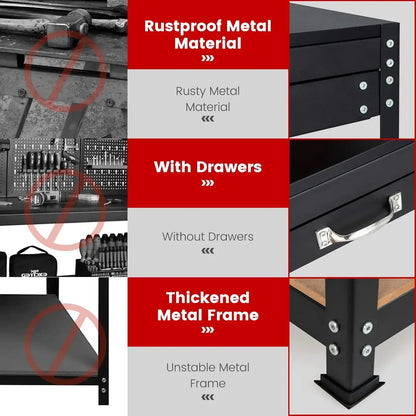 Metal Pegboard Work Bench