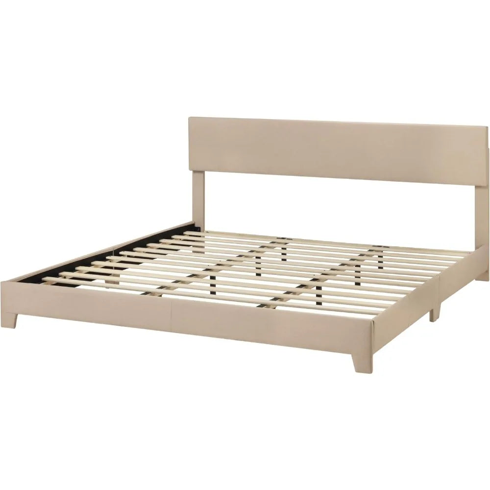 Bed Frame with Adjustable Headboard, Mattress Foundation, No Box Spring Needed