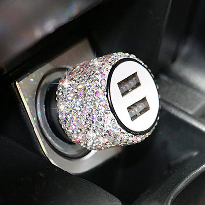 New Bling USB Car Charger Dual Port Fast Adapter