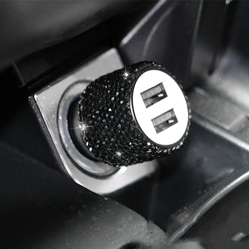 New Bling USB Car Charger Dual Port Fast Adapter