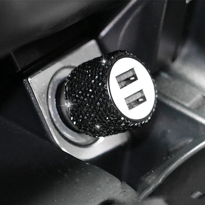 New Bling USB Car Charger Dual Port Fast Adapter