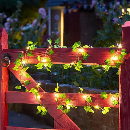 Fake Green Leaf Ivy Vine with LED Lights Garland Home Decor