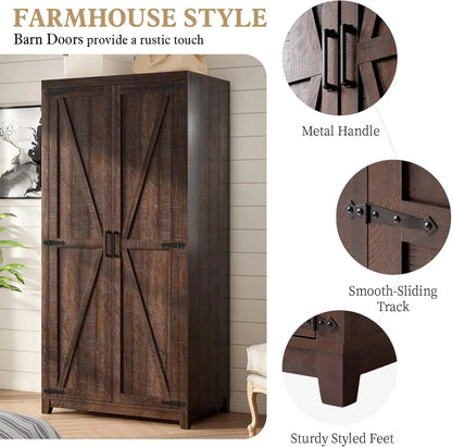 70"" Large Wardrobe Armoire