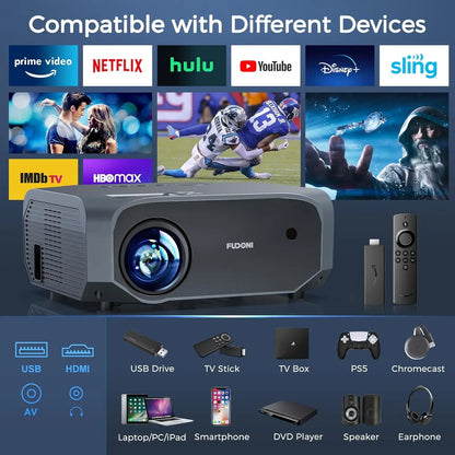 Projector 5G WiFi/Bluetooth portable outdoor