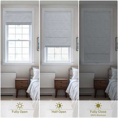 No Drill Linen Roman Shades