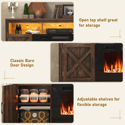 Farmhouse Fireplace TV Stand for 75/80" TV