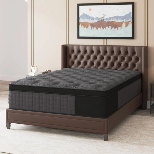 14" Hybrid Queen Mattress w/Gel Memory Foam Euro Top Mattress