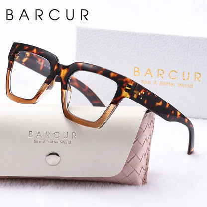 BARCUR Large Fashionable Frame Pink Reading Glasses for Women
