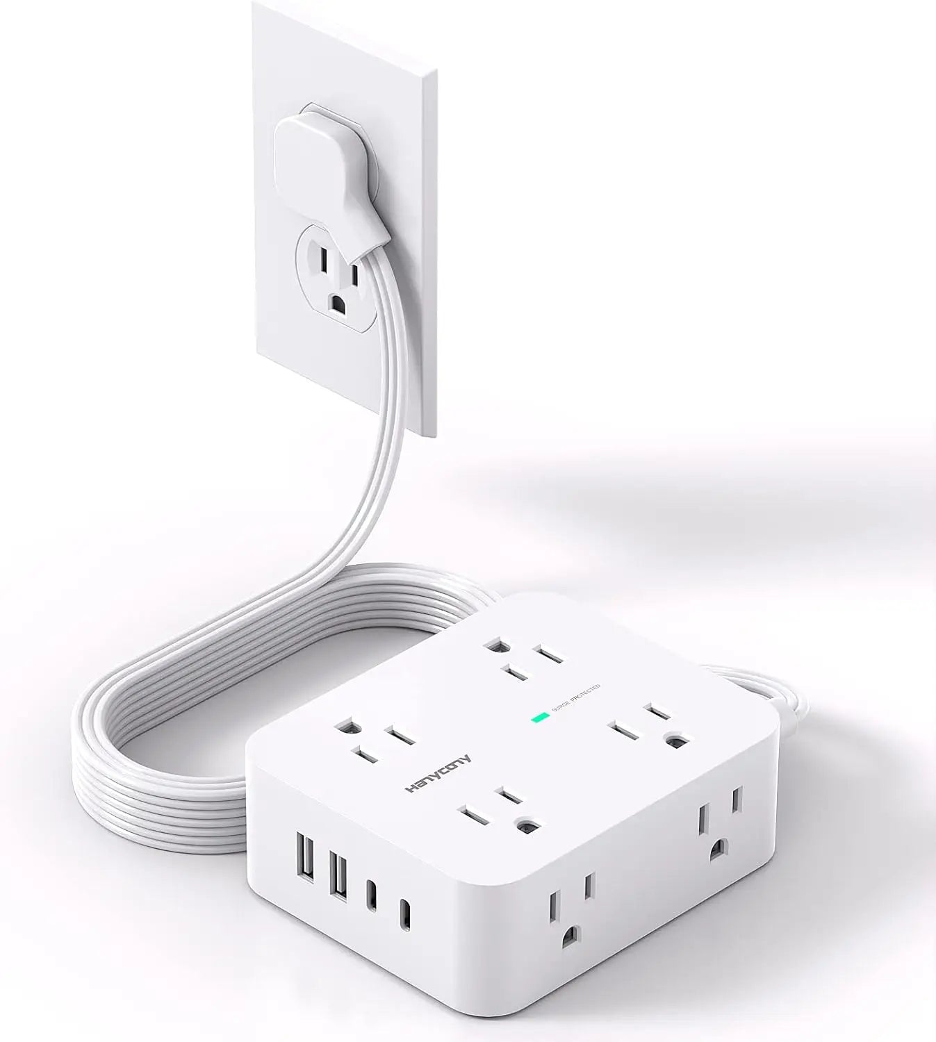 Surge Protector Power Strip with 8 Outlets and 4 USB Ports