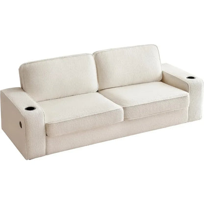 89" Modern Sof6a w/Cup Holders & USB Charging Ports