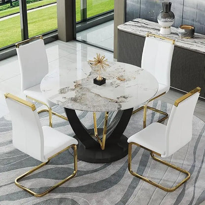 4 sets of 48" round dining table with 4 cushioned chairs