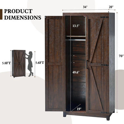 70"" Large Wardrobe Armoire