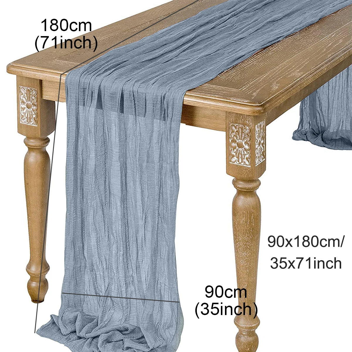 Semi-Sheer Sage Gauze Cheesecloth Table Runner