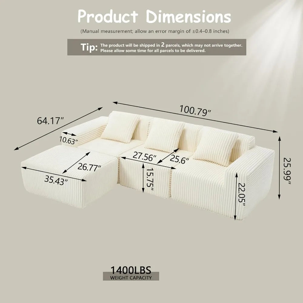 L-Shaped Combination Sofa