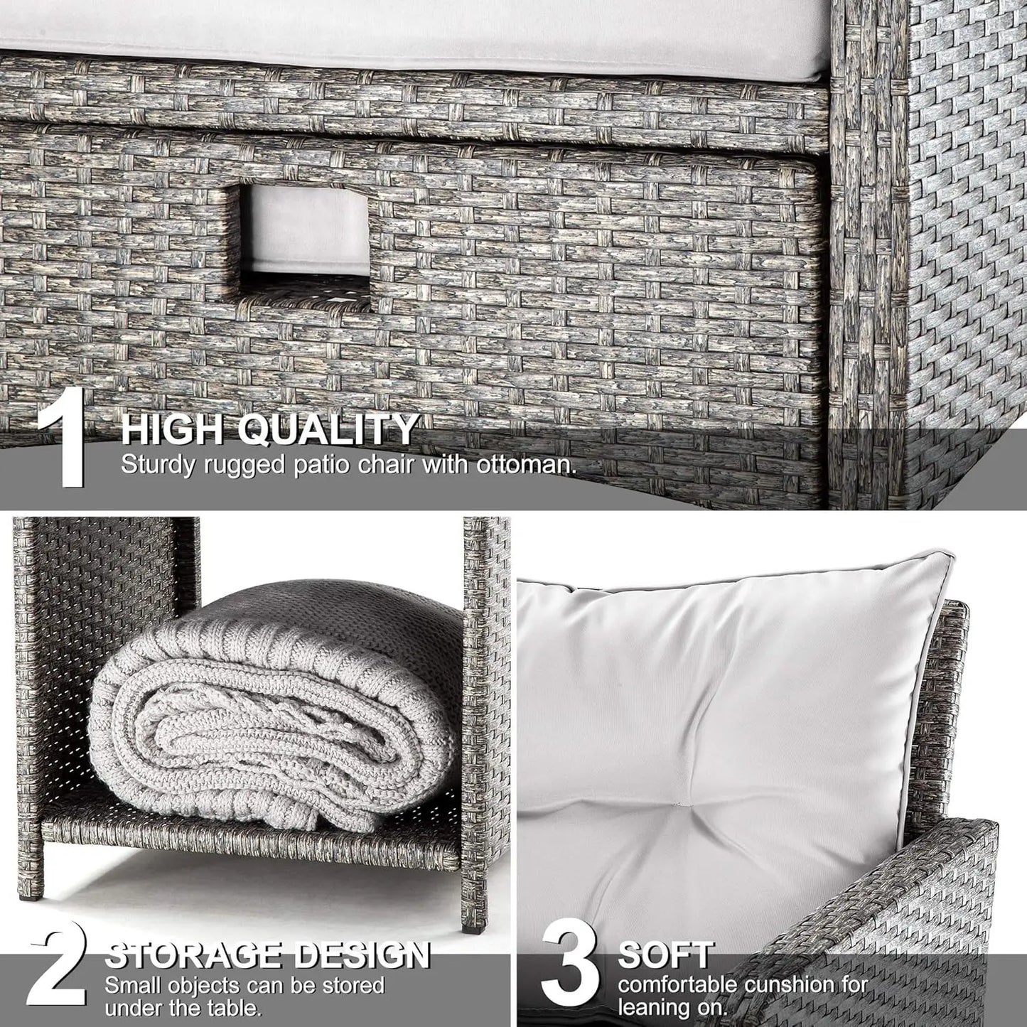 5 Pc Wicker Patio Furniture Set