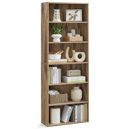 6-Tier Bookshelf w/Adjustable Storage Shelves
