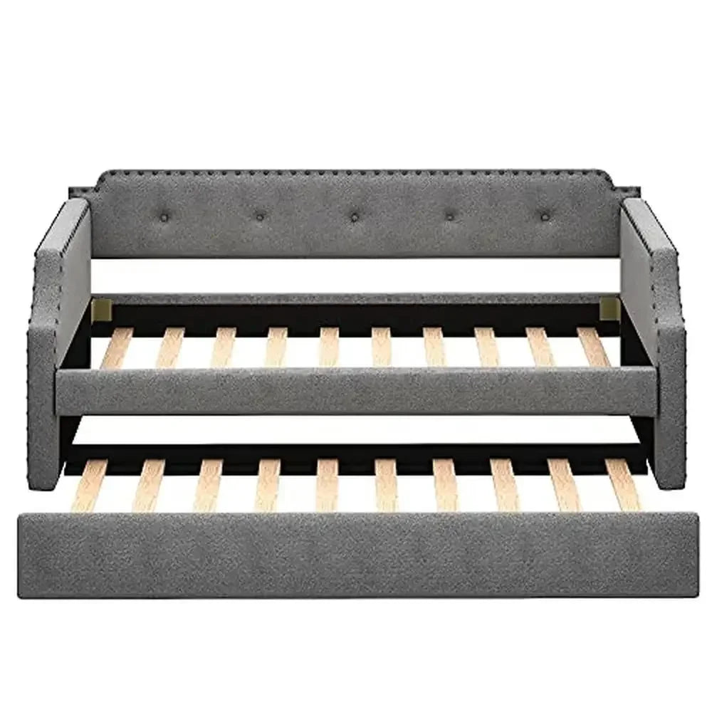 Twin Size Upholstered Trundle Daybed