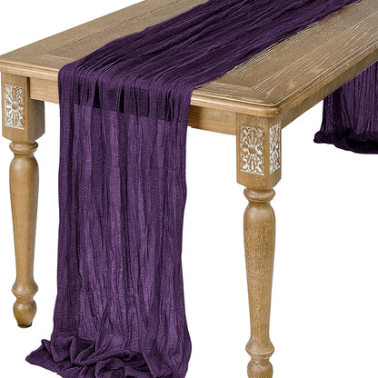 Semi-Sheer Sage Gauze Cheesecloth Table Runner