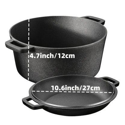 AEDG Cast Iron Skillet Set Preseasoned Nonstick Cookware