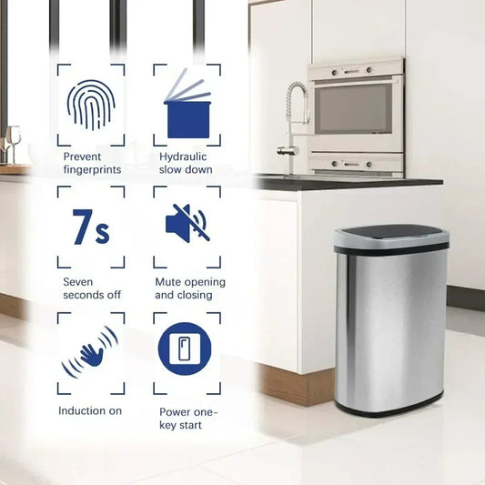 Kitchen Trash Can with Lid - Automatic