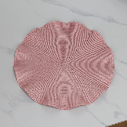 Set of 6 Round Placemats with Weave Design