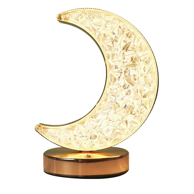 Bedroom Crystal Touch Dimming Night Light Moon Lamp