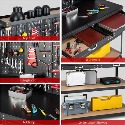 Metal Pegboard Work Bench
