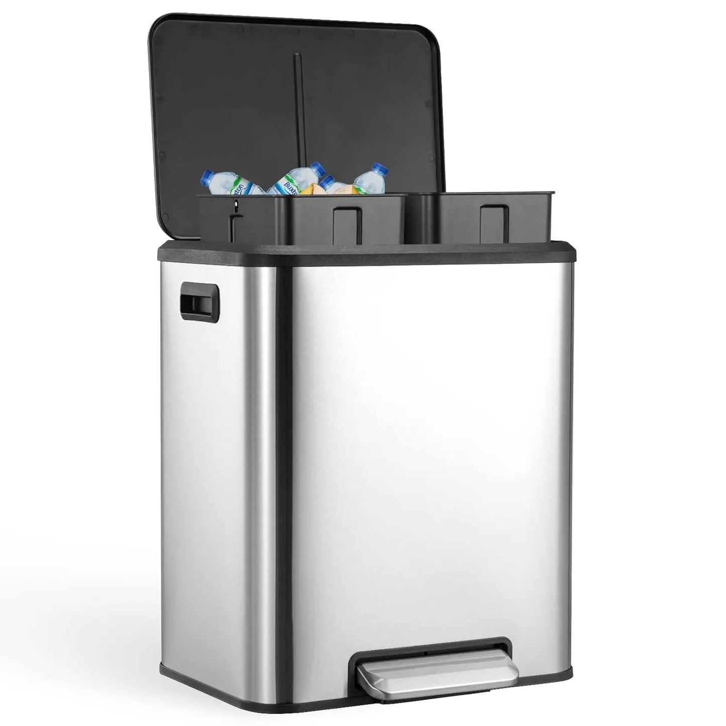 Dual Trash Can Stainless Steel